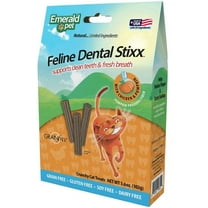 6 Pack Emerald Pet Feline Dental Stixx Chicken and Pumpkin Recipe [Cat Dental Treats, Bulk Cat Supplies, Emerald Pet] 21.6 oz (6 x 3.6 oz)