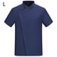 thumbnail image 2 of Uniforme de chef Delantal de cocina de verano de manga corta con bolsillos delanteros Trajes Carnicero Servidor Ropa Suministros para el hogar Absorbedores de humedad Azul L Advancent LF000327-16, 2 of 7