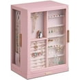 thumbnail image 6 of 360° Rotating Jewelry Box with 7 Drawers, Spacious Vertical Jewelry Organizer with Glass Window, Jewelry Storage Case, Dustproof & Moisture-resistant Design, Pink, 6 of 6