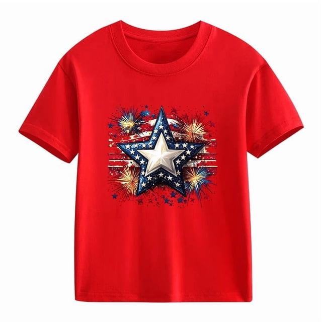 Odeerbi Chicos Niñas 4 de Julio Camiseta Manga Corta Día de La Independencia Camiseta Gráfica