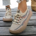 thumbnail image 2 of Rokment Wide Toe Box Chunky Walking Shoes For Women Comfortable Breathable Mesh Knit Thick Sole Low Profile Tennis Flat Fashion Sneakers Fall Casual Footwear, 2 of 6