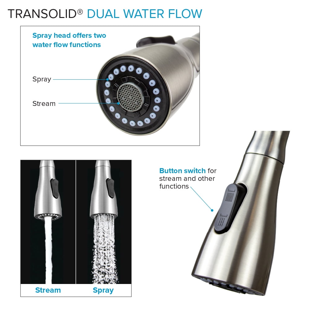 Transolid  Kitchen/Laundry Faucet with Dual Spray and Flex Neck With Swivel Action Ball-Joint - N/A