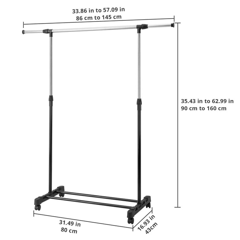 Ktaxon Movable Stainless Steel Expandable Clothes Rack with