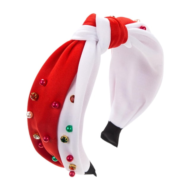 Adorno para la cabeza para suministros de fiesta Aro para el cabello navideño Foto roja y verde Diadema navideña Tocado navideño para damas y niñas rojo
