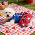 thumbnail image 6 of Nkmbld 4th of July Pet Clothing Cute Dog Mesh Skirt, Stylish Patriotic Puppy Dogs Princess Dresses, Summer Pet Outfits for Small Medium Dogs Cats, 6 of 9
