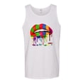 thumbnail image 2 of Wild Bobby, Colorful Painted Lip, Streetwear, Men Graphic Tank Top, White, X-Large, 2 of 5