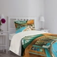 thumbnail image 3 of Ambesonne Modern Quilted Bedspread Set 2 Pcs, Large Indoor Pool, Twin Size, Green Pale Brown Blue, 3 of 5