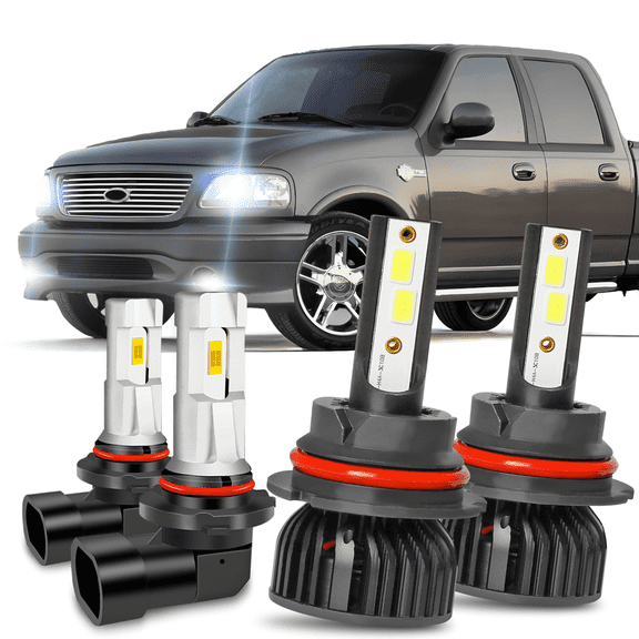 For Ford F150 1999 2000 2001 2002 2003 Combo 6000K LED Headlight Fog Light Bulbs 4Pack