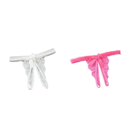 2-Pack Women s Lingerie Lace Open Thong Panties G-Pants Lingerie Pajamas Lingerie for Women plus Size plus Size Womens Pajamas Womens Lingerie Set Bustier Corset with Bling Lingerie Top for