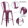 thumbnail image 6 of Flash Furniture Commercial Grade 30" High Purple Metal Indoor-Outdoor Barstool with Back, 6 of 13