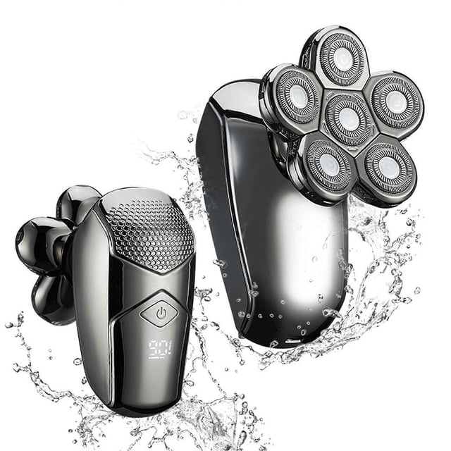 Compatible Men's Whole Body Wash Electric Shaver Six-Bade Head Multifunction LCD Digital Display Shaver Set_Perfect Gift