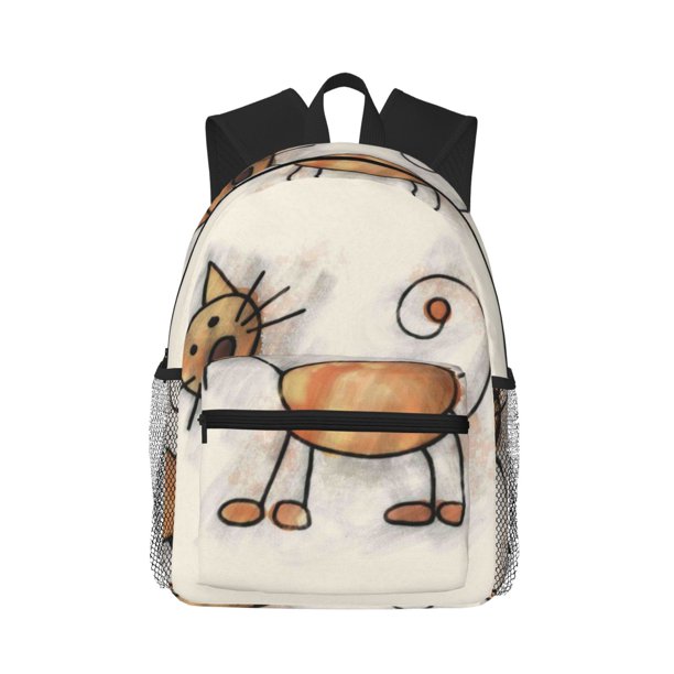 Disketp Brown Cat Cartoon Mochila Ligera Clásica con Múltiples Bolsillos, Mochila Casual para Hombre y Mujer, Ideal para Escuela, Trabajo y Viajes