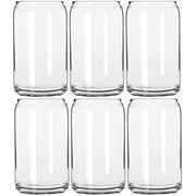 Libbey Glass Can Tumbler (Set of 6), Clear, 16 Fl Oz
