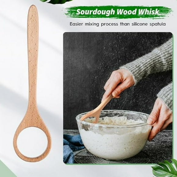 Boreal Craft Wooden Dough Mixer Border New Hot Dough Beater Round Kitchen Bread Beater Stainless Steel Hook Spoon Workout Mixer Water Bottle Shaker Bottle Storage Pancake Bottle Cordless Mixers Mixer