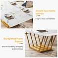 thumbnail image 5 of Tribesigns Dining Table, 63" Rectangular Wood Table with Faux Marble Top and Metal Frame, White & Gold, Seats 4-6, for Dinner Room Kitchen, 5 of 5