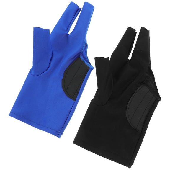 2 Pcs Pool Cue Gloves Snooker Sport Billiards 3 Finger Mittens Men and Women