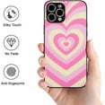 thumbnail image 3 of Case for iPhone 12 Pro Max 6.7 inch, Love Heart Silicone Shell Valentines Multi-Layer Heart Latte Brown Pattern Design for Women Girls Shockproof Slim Soft TPU Protective Case - Pink, 3 of 15