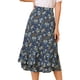 thumbnail image 1 of Falmidi fluicon dobladillo con volantes escalonados y cintuelástiestampapamujer Azul-Floral S, 1 of 6