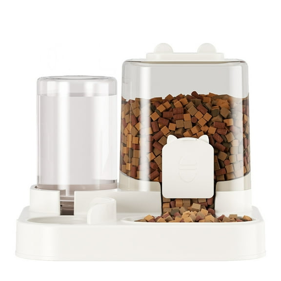 Skymirror Automatic Cat Feeder And Water Dispenser 2-in-1 Detachable Non-Electric Pet Food Feeder And Waterer Set for Cats And Small Dogs