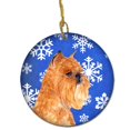 thumbnail image 1 of Brussels Griffon Winter Snowflakes Holiday Christmas Ceramic Ornament, 1 of 1