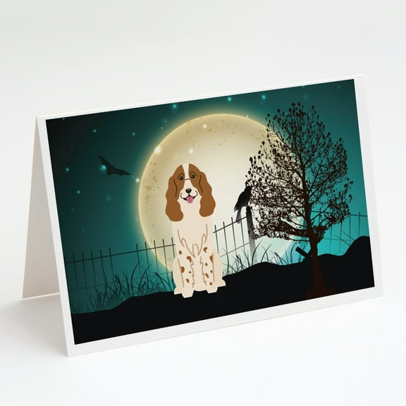 Halloween Scary Russian Spaniel Greeting Cards and Envelopes Pack of 8