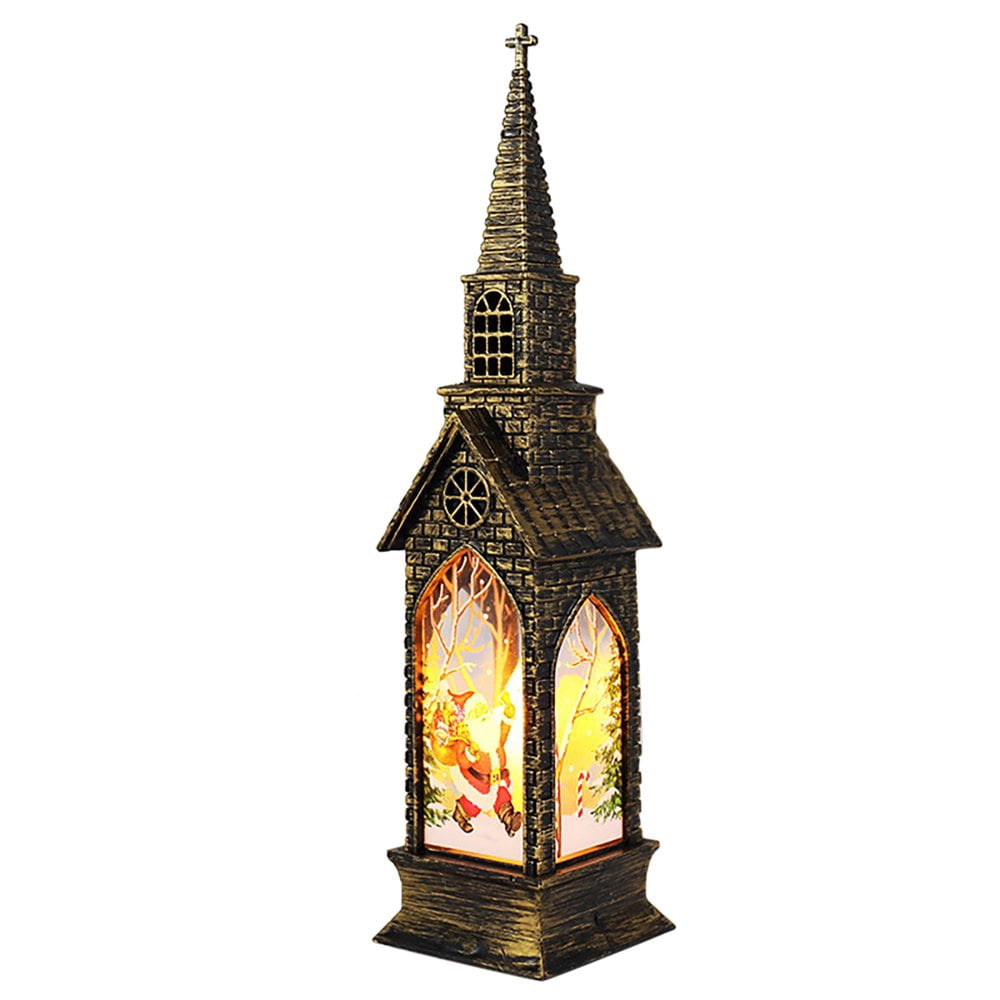 EIMELI Christmas Lantern Wind Lights Fireplace Plastic Desk Night Light Ornament