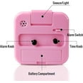 thumbnail image 3 of Small Battery Operated Analog Alarm Clock, Travel Clock,Slient Bedside Clocks for Bedrooms Bathroom Shelf Desk,Pink, 3 of 6