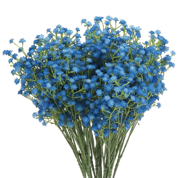 Flores Artificiales Unique Bargains Baby's Breath Azul Oscuro 3 Ramas 21 Piezas Tacto Real
