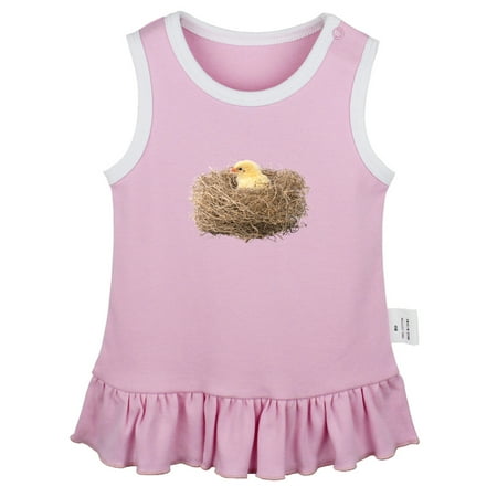 

Nature Nest Pattern Dresses For Baby Newborn Babies Skirts Infant Princess Dress 0-24M Kids Graphic Clothes (Pink Sleeveless Dresses 12-18 Months)