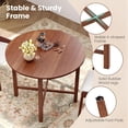 thumbnail image 4 of GOFLAME Round Drop Leaf Dining Table for 2-4 People, 36” Folding Kitchen Table with Solid Wood Legs, Farmhouse Extendable Table for Dining Room, Living Room, Restaurant (Round, Walnut), 4 of 9