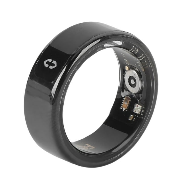Smart Ring Health Tracker, Display Screen Multiple Sports Modes Shutter Control Smart Health Ring Stainless Steel Step Counting with APP for Running for Men Type 8,Type 9,Type