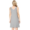thumbnail image 2 of WiWi Bamboo nightgown for women Sleeveless Sleepwear Lightweight V Neck Sleep Shirt Plus Size Sleep Dress S-2X, Heather Grey, X-Large, 2 of 5