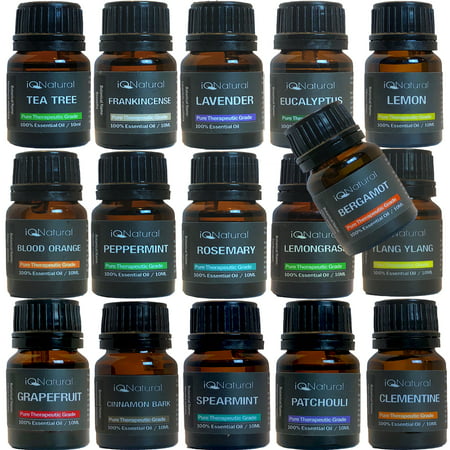 TOP 16 Essential oil Aromatherapy set 100% Pure Undiluted Therapeutic Grade (Lavender, Frankincense, Tea Tree, eucalyptus, Blood Orange, Peppermint, Lemongrass,