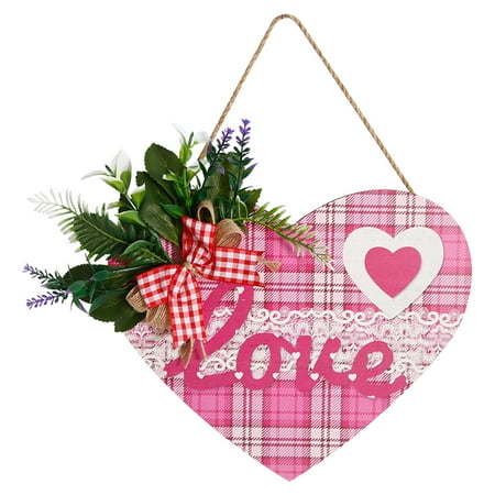 

WQQZJJ Home Decor Valentine s Day Heart Pendant Door Sign Wooden Door Hook Valentine s Day Porch Decoration Valentine s Day Wreath Gifts For Women On Clearance