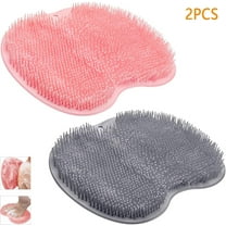 XKDOUS 2 Pcs Shower Foot Scrubber, Back Scrubber for Shower with Non-Slip Suction Cups, Silicone Bath Massage Pad, Wall-Mounted Shower Back and Foot Scrubber