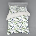 thumbnail image 2 of Ambesonne Floral Bedding Set 3 Pcs, Pea Blossom Design, Twin XL, Green White Blue, 2 of 3