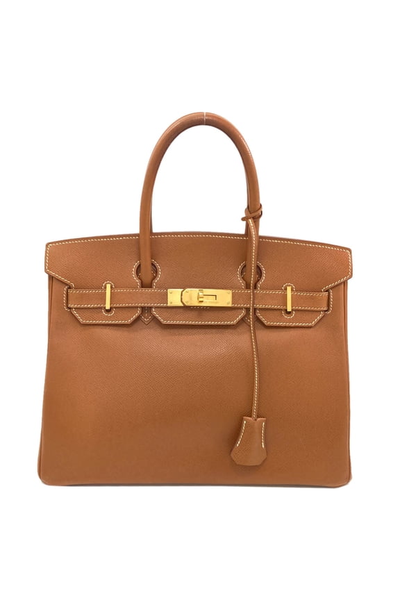 Pre-Owned Hermes Birkin 30 Gold Handbag with Hardware, Courchevel Leather, Women's