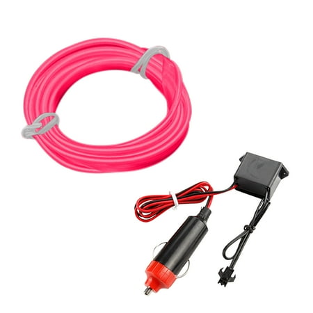 

XFLWAM Car Cold Light Atmosphere Lamp Interior Light Guide Led Atmosphere Lamp EL Luminous Line 5 Meters + Lighter Universal Car Decorative Lamp