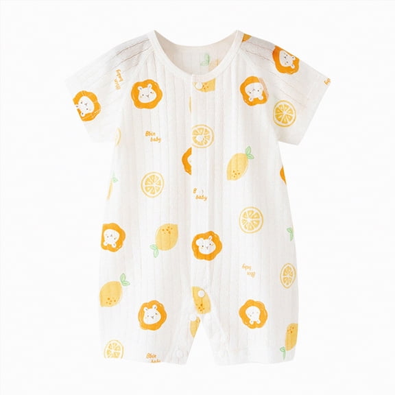 TOWED22 Baby Boys Girls Clothes Newborn Romper Solid Short Sleeve One Piece Jumpsuit Infant Summer Spring Outfits Orange,6-12 M