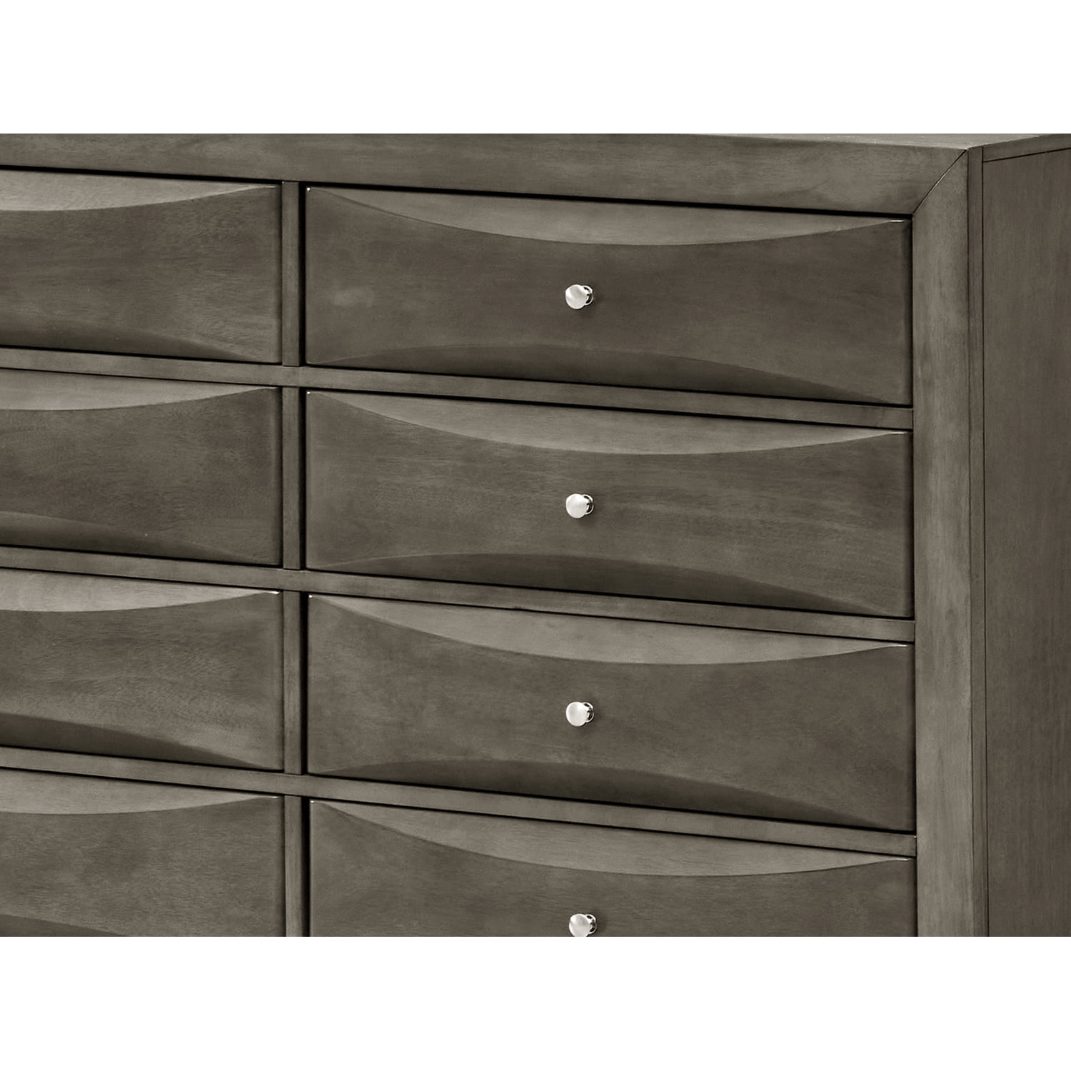 Glory Furniture Marilla 8-Drawers Bedroom Dresser in Gray
