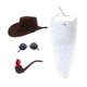 thumbnail image 5 of Sombrero vaquero y gafas sol divertidas con barba para carnaval, , escenario y vacaciones. Blanco, 5 of 8