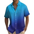 thumbnail image 2 of Mens Gradient Shirts Casual Button Down Short Sleeve Beach Summer Shirts, 2 of 5