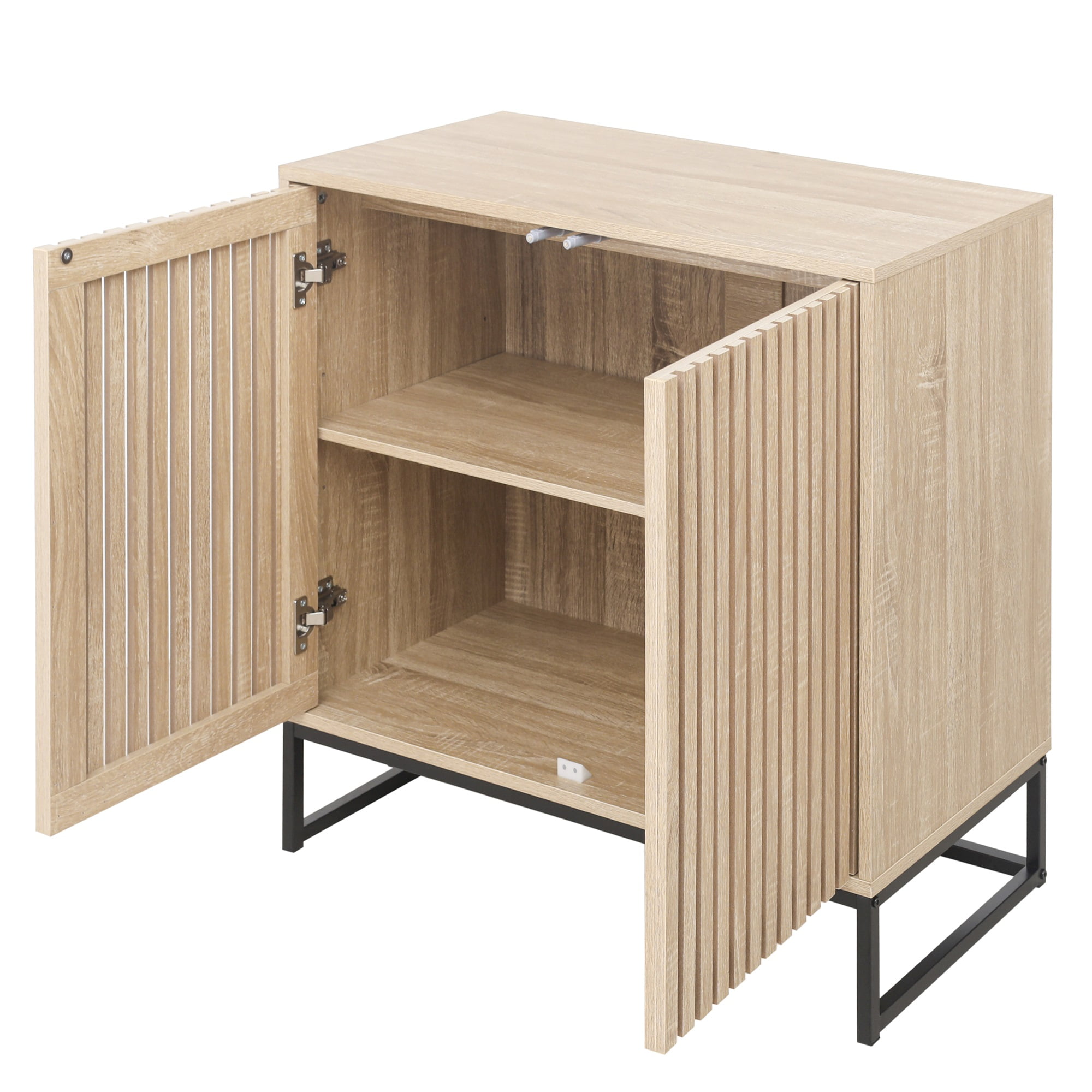 Resenkos Sideboard Cabinet, Accent Storage Cabinet with 1 Adjustable Inner Shelves, Suitable for Living Room, Natural Resenkos Sideboard Cabinet, Accent Storage Cabinet with 1 Adjustable Inner Shelves, Suitable for Living Room, Natural