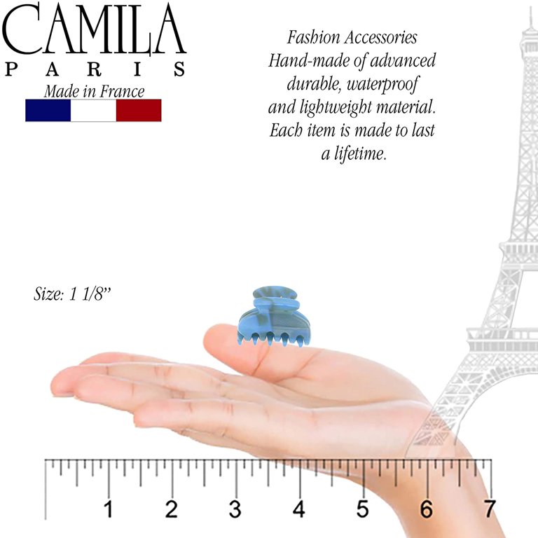 Hair Claw Clips Small Blue Durable Strong Hold French Handmade Hair Accessory Amazon.com : Camila Paris CP3063 French Hair Clip for Women  main image 4