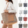 thumbnail image 2 of Women Beach Bag Mesh Large Capacity Foldable Hollow Sandproof Solid Swimming Grocery Toys Travel Tote Bag Vacation Use, 2 of 5
