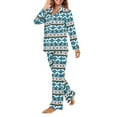 thumbnail image 3 of FOR U DESIGNS Aztec Tribal Womens Pajama Sets Long Sleeve Sleepwear Button Down Shirt 2 Piece Size L Nightwear Soft PJ Lounge Set Womens Button Front Jogger, 3 of 7