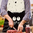 thumbnail image 4 of Delantal de lino con diseño de gato negro, impermeable, para cocina, baberos, delantal para chefs adultos Tmvgtek Para estrenar, 4 of 8
