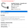 thumbnail image 2 of Headlight Connector - Compatible with 1999 - 2002 INFINITI G20 2000 2001, 2 of 2