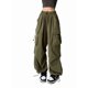 thumbnail image 2 of Pantalones Cargo para Mujer, Pantalones Casuales de Senderismo, Pantalones Holgados Y2K de Cintura Alta con Múltiples Bolsillos Verde 5XL, 2 of 9