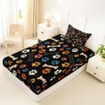 thumbnail image 4 of Erosebridal Kitten Dog Animal Twin Sheet Sets, Black Orange Bedding, 3 Pieces, 4 of 5